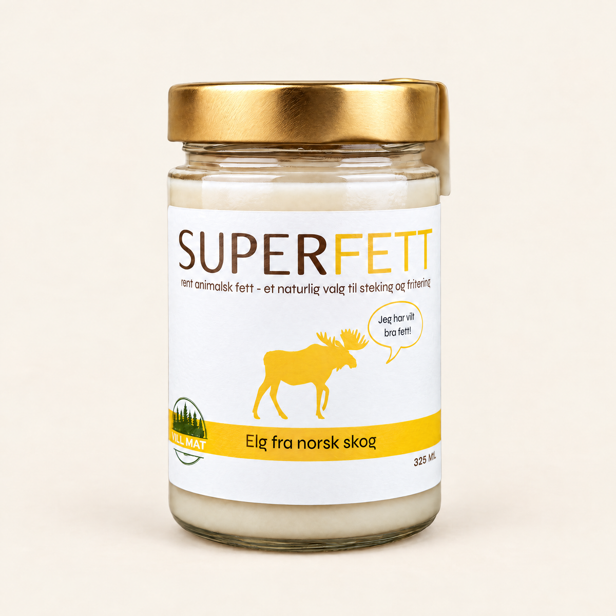 Superfett av elg, glass