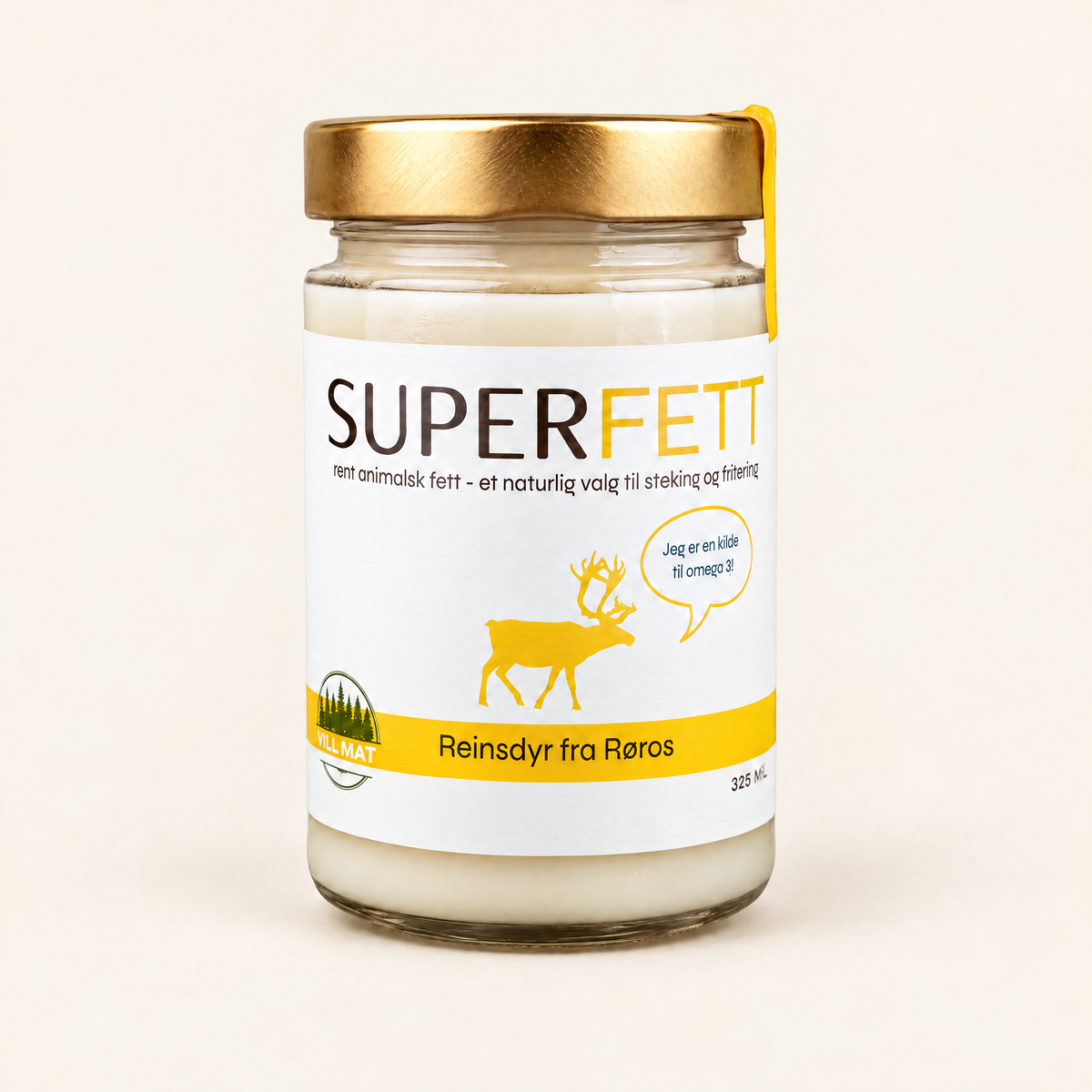 Superfett av reinsdyr, glass
