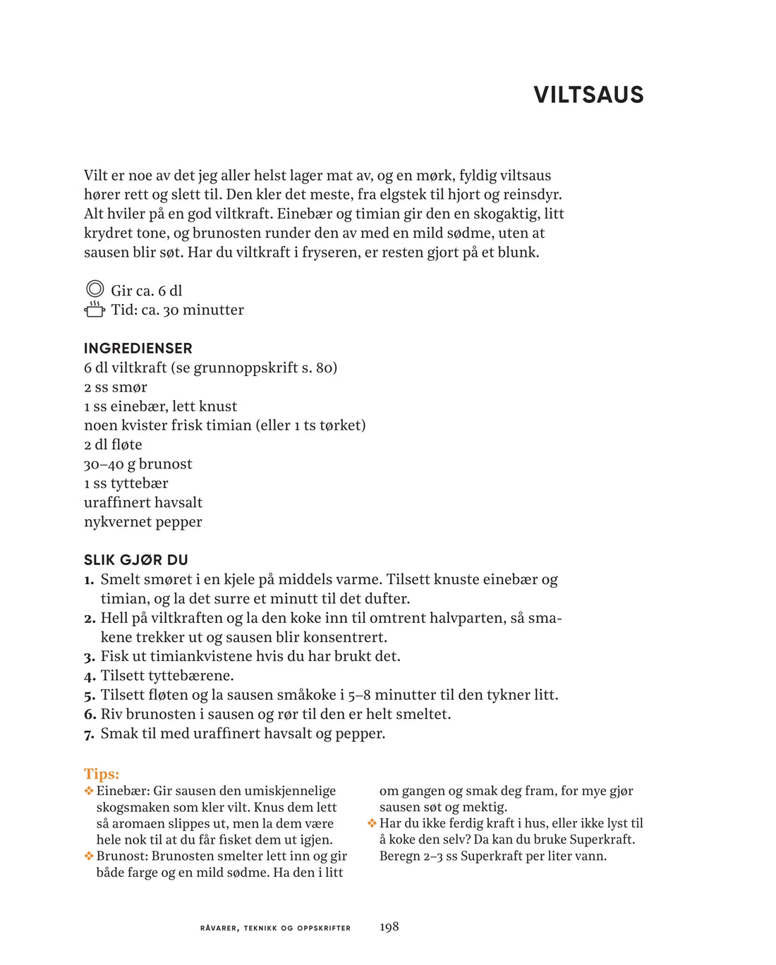 Side 198: Viltsaus, oppskrift